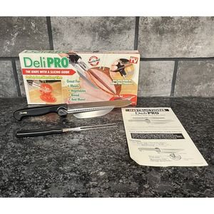 DeliPRO Slicing Knife w/Guide & 2 Prong Safety Fork ~ As Seen On TV